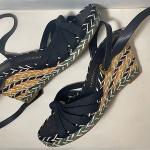 TORY BURCH Multicolor Wedge Espradille Sandal Navy Blue- Size 7